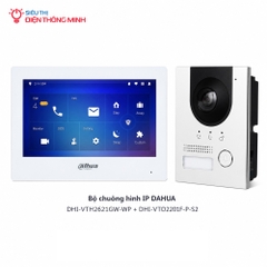 Bộ chuông hình IP DAHUA Màn DHI-VTH2621GW-WP + Nút DHI-VTO2201F-P-S2