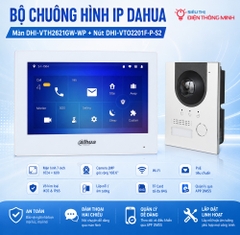 Bộ chuông hình IP DAHUA Màn DHI-VTH2621GW-WP + Nút DHI-VTO2201F-P-S2