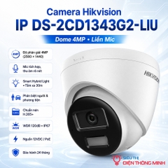 Camera Hikvision IP DS-2CD1343G2-LIU (Dome 4MP, liền Mic)