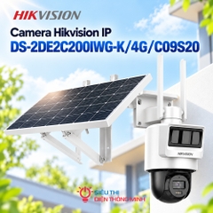 Camera Hikvision IP DS-2DE2C200IWG-K/4G/C09S20 (2MP Cắm SIM 4G, PIN 90W, Tấm Solar 20W)