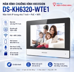 Màn hình chuông hình Hikvision DS-KH6320-WTE1 (7 inch, PoE, Wifi)