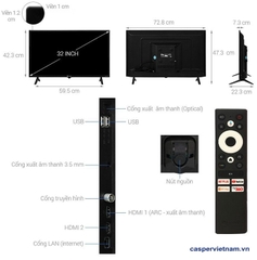 Google Tivi Casper 32 inch HD E32HAC110 điều khiển giọng nói