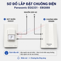 Bộ chuông điện và nút nhấn Panasonic EBG888+EGG331