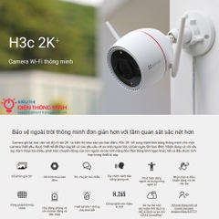 Camera EZVIZ H3c 2K+ (Wifi Thân 4MP, đêm có màu)