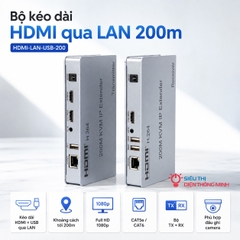 Bộ kéo dài HDMI qua LAN 200m hỗ trợ USB HDMI-LAN-USB-200