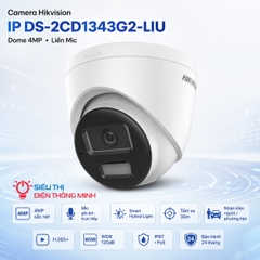 Camera Hikvision IP DS-2CD1343G2-LIU (Dome 4MP, liền Mic)