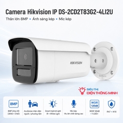 Camera Hikvision IP DS-2CD2T83G2-4LI2U (Thân lớn 8MP, Ánh sáng kép, Mic kép)