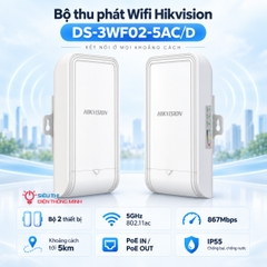 Bộ thu phát Wifi Hikvision DS-3WF02-5AC/D (5GHz, 5km, PoE in/out)