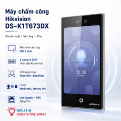 Máy chấm công Hikvision DS-K1T673DX (Khuôn mặt, vân tay, thẻ)