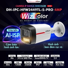 Camera DAHUA DH-IPC-HFW2449TL-S-PRO (Thân 4MP, liền MIC, WizColor đêm như ngày)