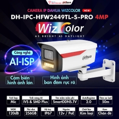 Camera DAHUA DH-IPC-HFW2449M-S-B-PRO (Thân 4MP, liền MIC, WizColor đêm như ngày)