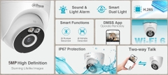 Camera DAHUA DH-IPC-HDW1539DA-SW-PV (Wifi Dome 5MP, loa mic, báo động)