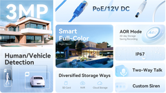 Camera IMOU IPC-PS3EP-3M0 (Thân 3MP, PoE, Loa Mic)