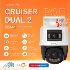 Camera IMOU IPC-PS70FP-10M0 (Quay quét 2 mắt x 5MP, PoE, Loa Mic)
