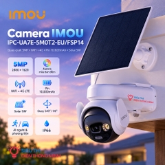 Camera IMOU IPC-UA7E-5M0T2-EU/FSP14 (Quay quét 5MP, Wifi, 4G, Pin 10.000mAh, tấm Solar 5W, Aurora đêm như ngày)