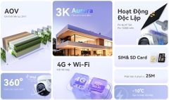 Camera IMOU IPC-UA7E-5M0T2-EU/FSP14 (Quay quét 5MP, Wifi, 4G, Pin 10.000mAh, tấm Solar 5W, Aurora đêm như ngày)