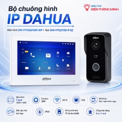 Bộ chuông hình IP DAHUA Màn DHI-VTH2621GW-WP + Nút DHI-VTO2111D-P-S2