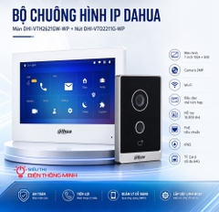 Bộ chuông hình IP DAHUA Màn DHI-VTH2621GW-WP + Nút DHI-VTO2211G-WP