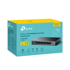 Switch PoE TP-LINK LS106LP (4 PoE, 2 Uplink, 41W)