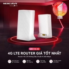 Bộ phát Wifi Mercusys 4G MB112-4G (SIM 4G LTE, 300Mbps)