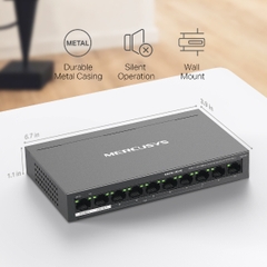 Switch PoE Mercusys MS110P (8 PoE, 2 Uplink, 65W)