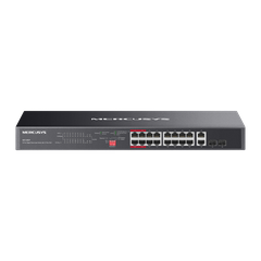 Switch PoE Mercusys MS120GP (16 PoE Gigabit, 2 Uplink Gigabit, 2 SFP, 192W)