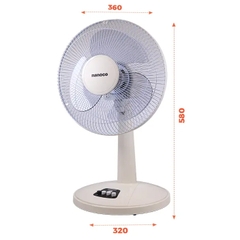 Quạt bàn Nanoco NTF1209BE (màu be, 30W, bạc đạn)