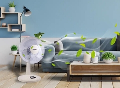 Quạt bàn Nanoco NTF1209BE (màu be, 30W, bạc đạn)