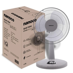 Quạt bàn Nanoco NTF1209G (màu xám, 30W, bạc đạn)