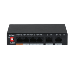Switch PoE DAHUA DH-PFS3006-4ET-60 (4 PoE, 2 uplink, 60W)