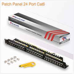 Thanh đấu nối Patch Panel 24 cổng Cat6 STP 1U PicoLink PL-S1U24-C6