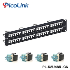 Thanh đấu nối Patch Panel 48 Port Cat6 PicoLink PL-S2U48R-C6