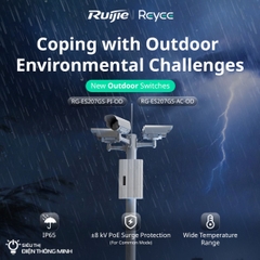 Switch PoE Ruijie ngoài trời RG-ES207GS-PI-OD (4 PoE GE, 1 uplink GE, 2 SFP, 60W, nguồn DC/POE)