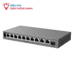 Switch PoE Ruijie RG-ES211GS-P (8 PoE Gigabit, 2 uplink Gigabit, 1 SFP, 120W)