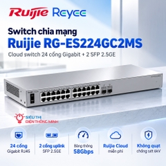 Switch chia mạng Ruijie RG-ES224GC2MS (Cloud switch 24 cổng Gigabit + 2 SFP 2.5GE)