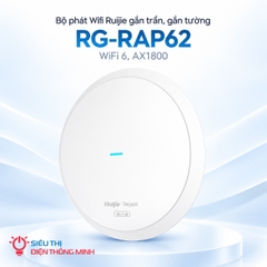 Bộ phát Wifi Ruijie gắn trần, gắn tường RG-RAP62 (Wifi 6, AX1800, Lan Gigabit)