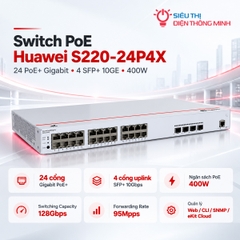 Switch PoE Huawei S220-24P4X (24 PoE+ Gigabit, 4 SFP 10GE, 400W)