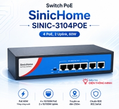 Switch PoE SinicHome SINIC-3104POE (4 PoE, 2 uplink, 60W)