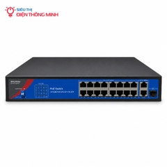 Switch PoE SinicHome SINIC-3116POE (16 PoE, 2 uplink GE, 1 SFP, 200W)