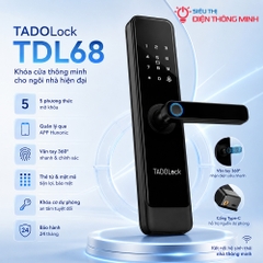Khóa cửa điện tử TADOLock TDL68 (Vân tay, Thẻ từ, Mật mã, Khóa cơ, APP)