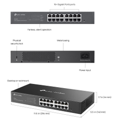 Switch chia mạng TP-LINK OMADA TL-ES216G (Cloud, 16 cổng Gigabit)