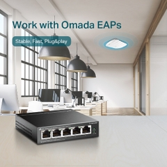 Switch PoE TP-Link TL-SG1005P (4 PoE Giga, 1 Uplink Giga, 65W)