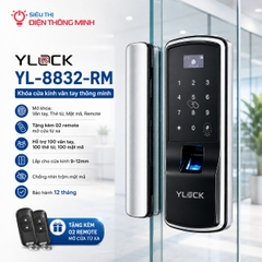 Khóa cửa điện tử YLOCK cửa kính YL-8832-RM (Vân tay, Thẻ từ, Mật mã, Remote)