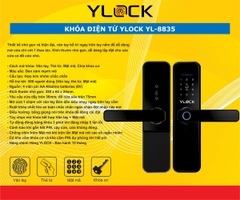 Khóa cửa điện tử YLOCK YL-8835 (Vân tay, Thẻ từ, Mật mã, Khóa cơ)