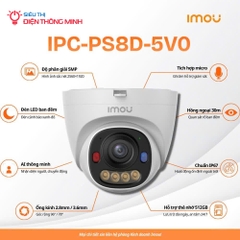 Camera IMOU IPC-PS8D-5V0 (Dome 5MP, PoE, liền Mic, góc rộng)