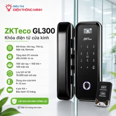 Khóa cửa điện tử ZKTeco cửa kính ZKT-GL300 (Vân tay, Thẻ từ, Mật mã, Remote)