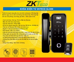 Khóa cửa điện tử ZKTeco cửa kính ZKT-GL300 (Vân tay, Thẻ từ, Mật mã, Remote)