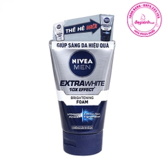 Sữa rửa mặt sáng da Nivea Men Extra White 10x Effect 100g