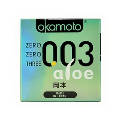 Bao cao su Okamoto Bóng láng siêu mỏng mùi Nha Đam - 0.03 - 3s