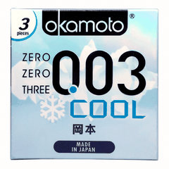 Bao cao su Okamota Cool - Bóng láng siêu mỏng - 0.03 - 3s